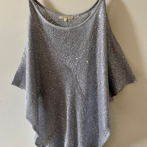 4/$15 Silvery Gray Sparkly Knit sweater Sequin Top by Matty M RARE” Size Small - Picture 3 of 5